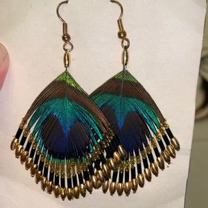 Peacock Feather Earrings